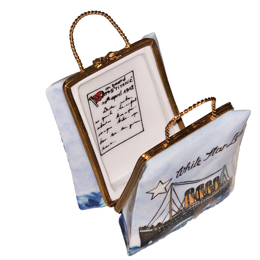 Titanic Voyage Collectible Bag Porcelain Limoges bag purse travel French Trinket Box