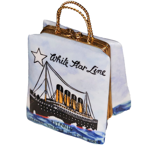 Titanic Voyage Collectible Bag Porcelain Limoges bag purse travel French Trinket Box