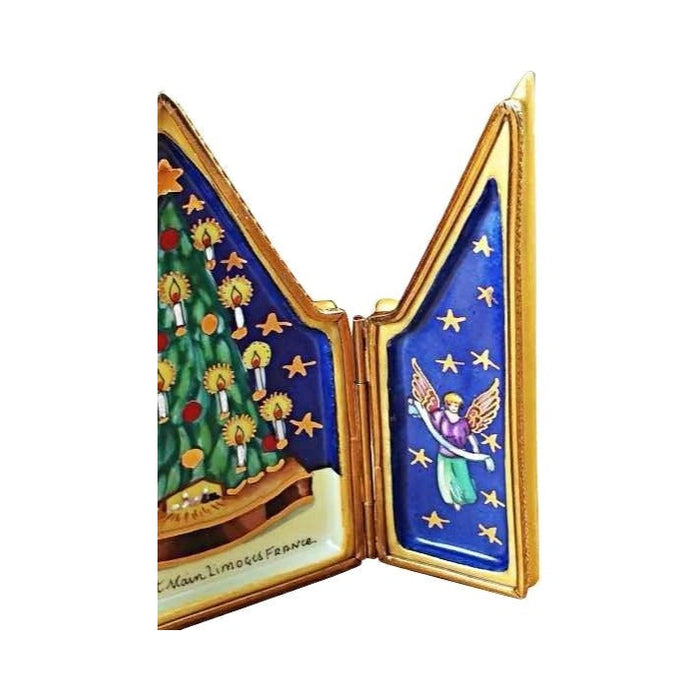 Hand-painted Triptych Christmas Tree Limoges box, French artistry for lovers of fine art