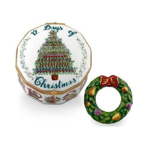 Twelve Days of Christmas with Removable Wreath by Rochard, an authentic French Limoges box from Limoges Boutique