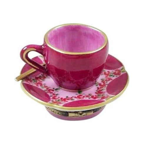 The Valentine's Love Tea Cup with Spoon & Heart, a Limoges keepsake with true French charm