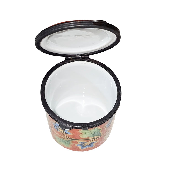 Vibrant Round Floral Limoges Box for Home Decor Porcelain Limoges Square French Trinket Box