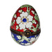 Vibrant Floral Keepsake Egg Porcelain Limoges egg French Trinket Box