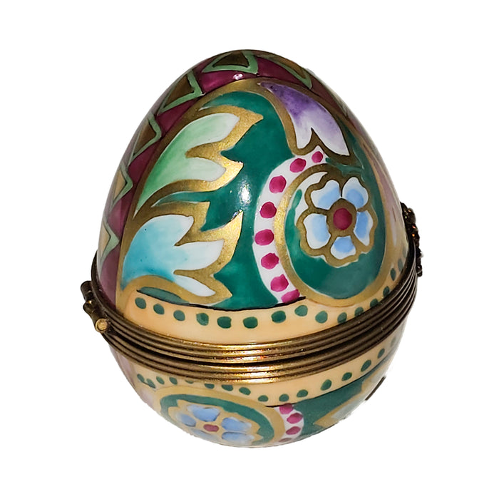 Vibrant Limoges Egg for Collectors Porcelain Limoges egg French Trinket Box