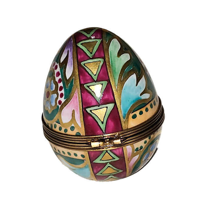 Vibrant Limoges Egg for Collectors Porcelain Limoges egg French Trinket Box