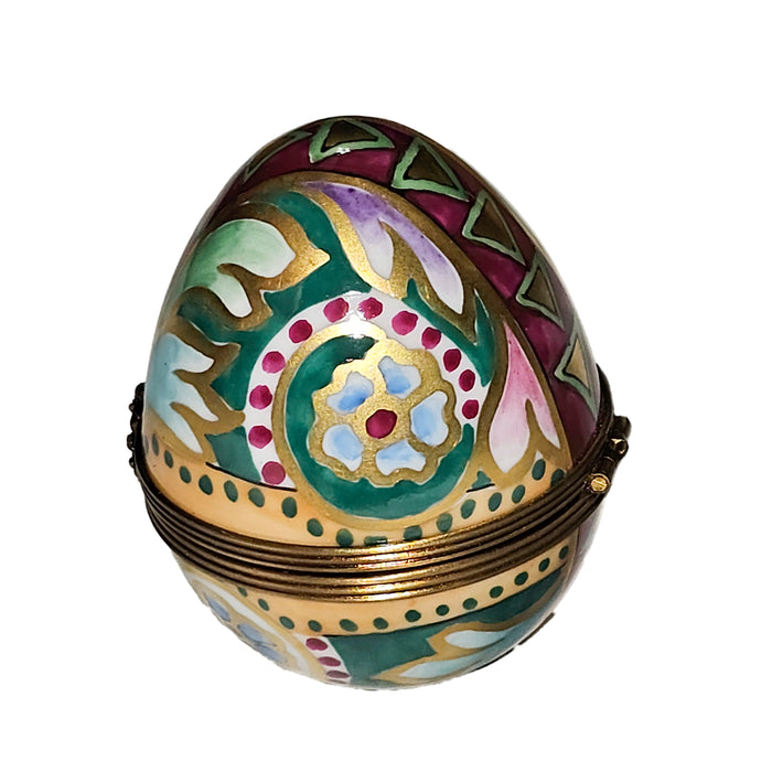 Vibrant Limoges Egg for Collectors Porcelain Limoges egg French Trinket Box