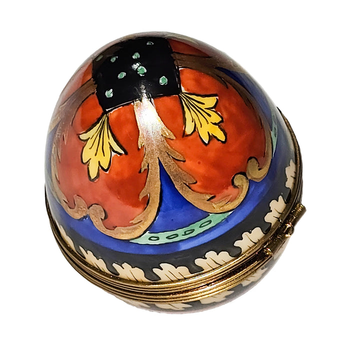 Vibrant Egg for Elegant Gifting Porcelain Limoges egg French Trinket Box