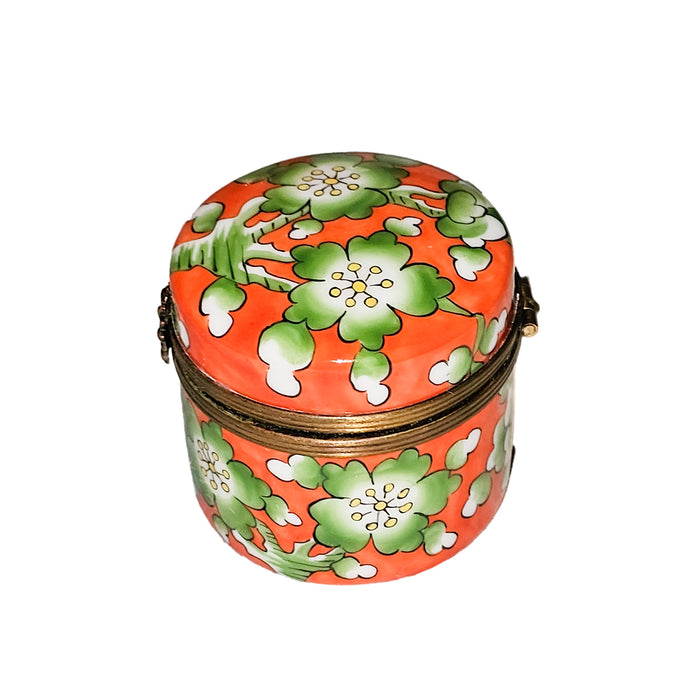 Vibrant Floral Limoges Box for Collectors Porcelain Limoges Round French Trinket Box