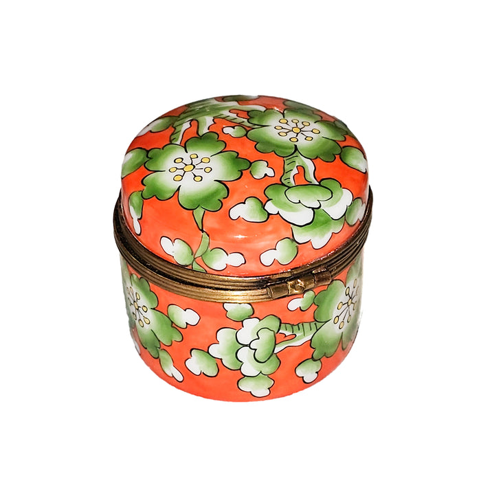 Vibrant Floral Limoges Box for Collectors Porcelain Limoges Round French Trinket Box