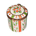 Vibrant Striped Limoges Box for Home Decor Porcelain Limoges Round French Trinket Box