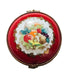 Vibrant Red Fruit Box for Collectors Porcelain Limoges Round French Trinket Box