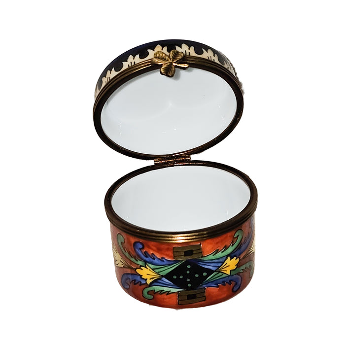Vibrant Limoges Box Delight for Collectors Porcelain Limoges Round French Trinket Box