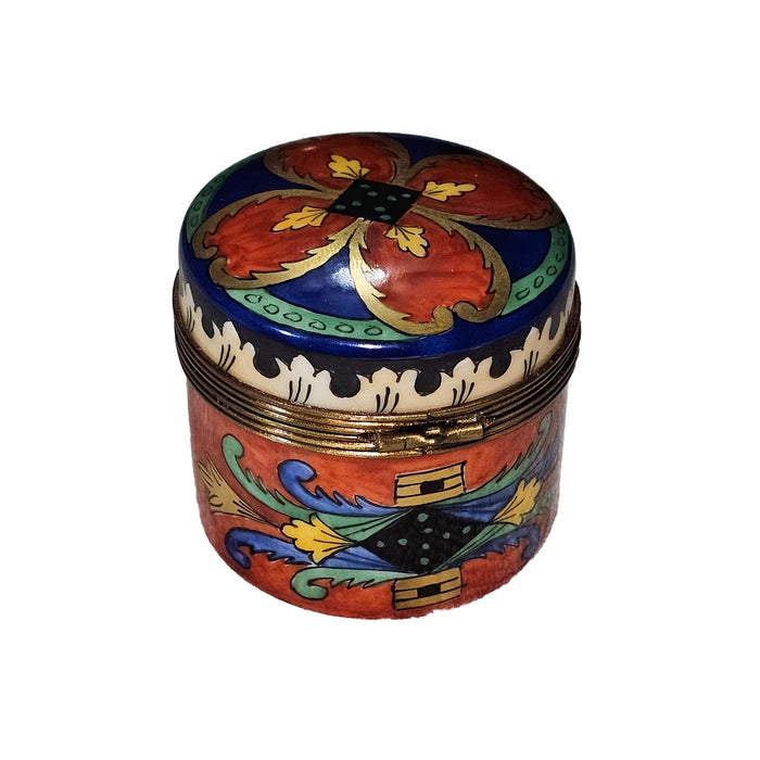Vibrant Limoges Box Delight for Collectors Porcelain Limoges Round French Trinket Box