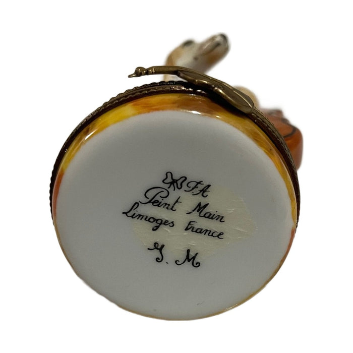 Vintage bass dog Limoges box