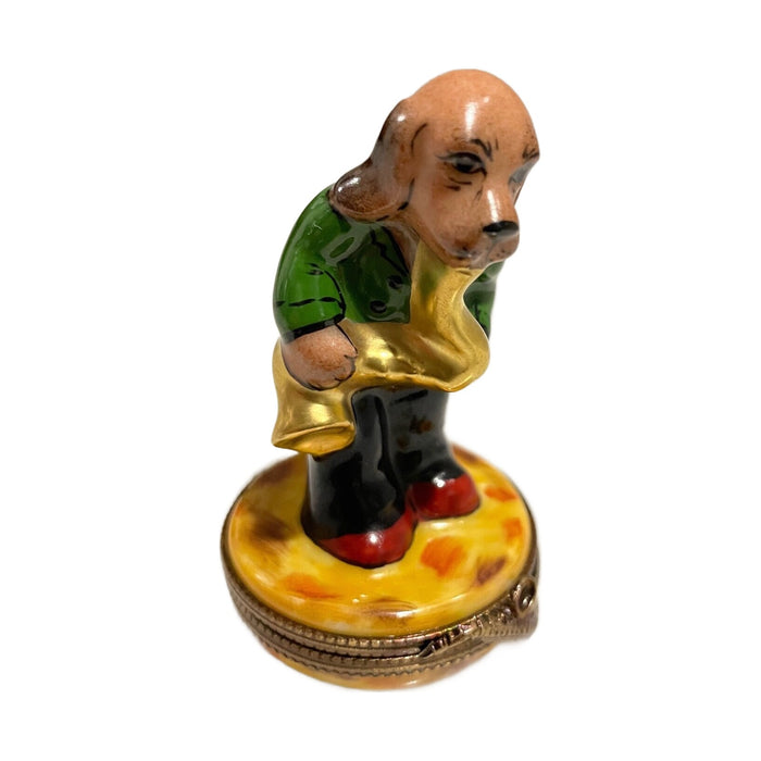 Vintage saxophone dog Limoges box
