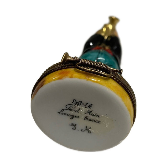 Vintage trumpet dog Limoges box - white background