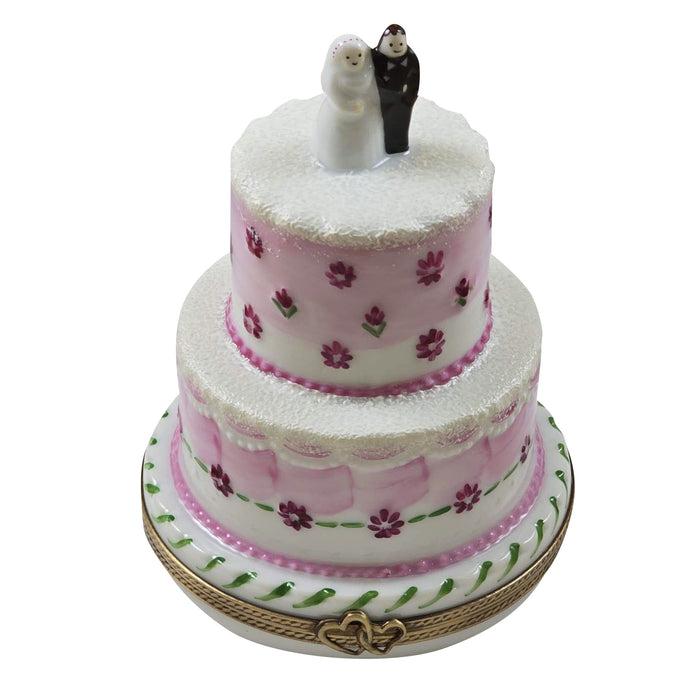 Wedding Couple Cake Keepsake Porcelain Limoges Wedding Anniversary French Trinket Box