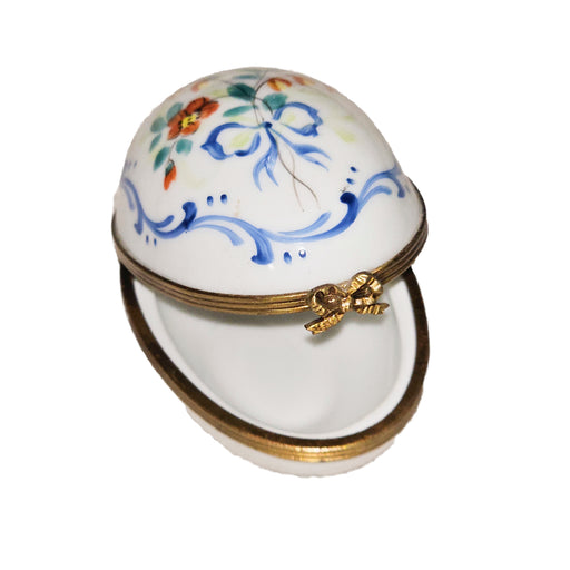 Floral Elegance Limoges Box Porcelain Limoges egg French Trinket Box