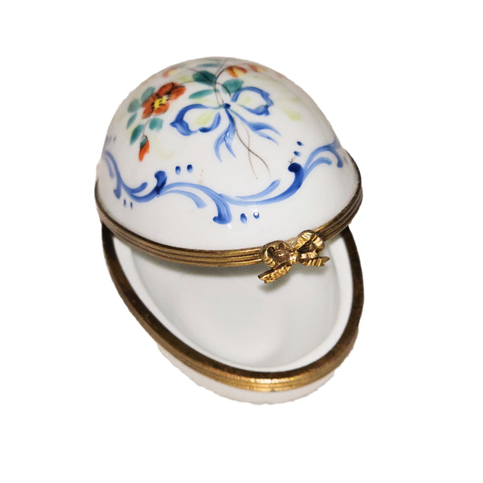 Floral Elegance Limoges Box Porcelain Limoges egg French Trinket Box