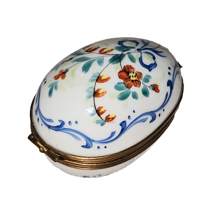 Floral Elegance Limoges Box Porcelain Limoges egg French Trinket Box