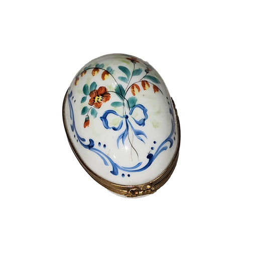 Floral Elegance Limoges Box Porcelain Limoges egg French Trinket Box