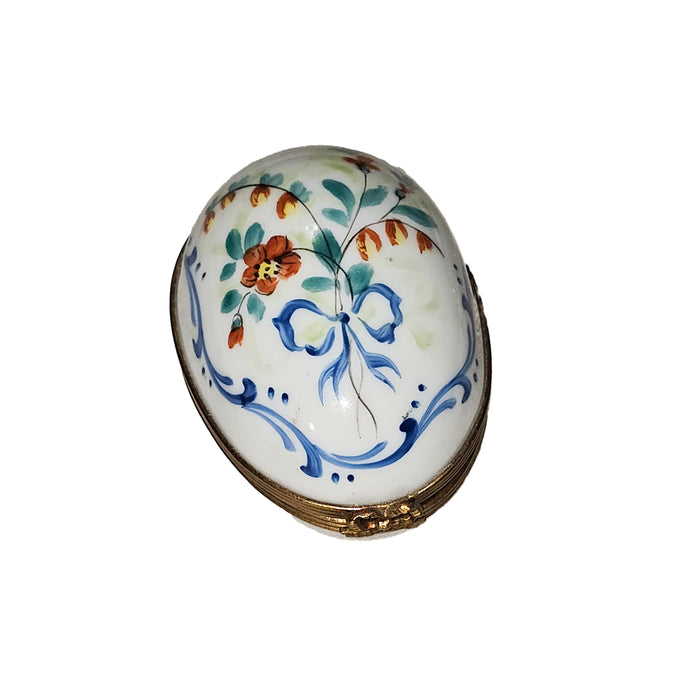 Floral Elegance Limoges Box Porcelain Limoges egg French Trinket Box