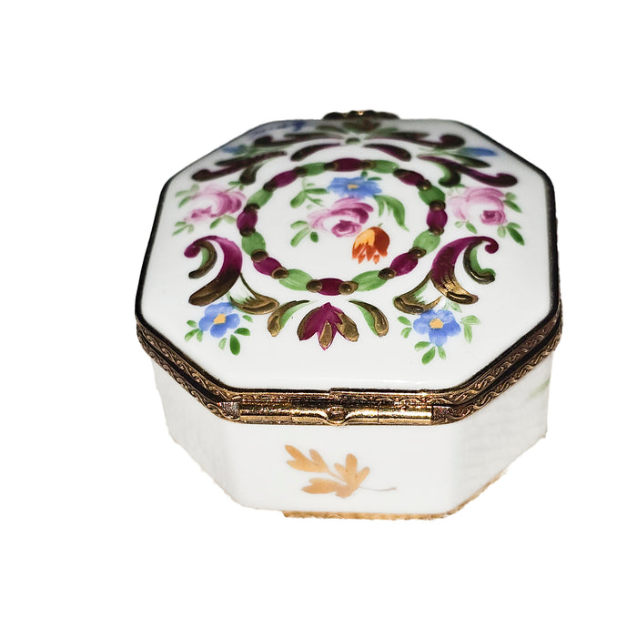 Floral Elegance Limoges Box Porcelain Limoges Shaped French Trinket Box
