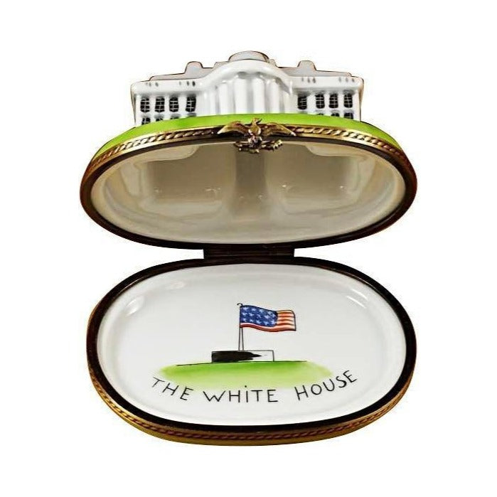 Artisan-painted White House Limoges box from France, a cherished collectible
