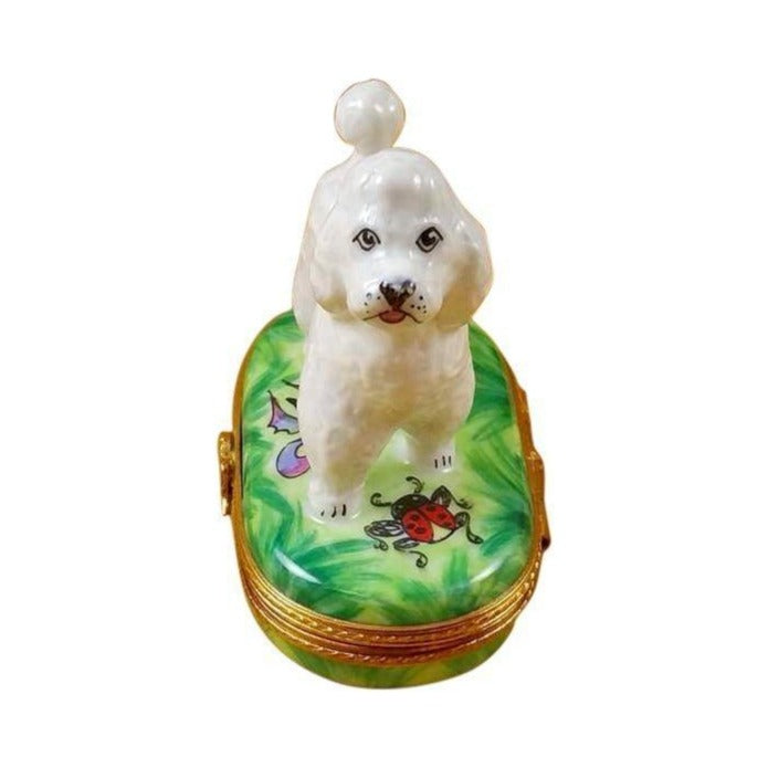 Hand-painted White Poodle Limoges box, French artistry for lovers of fine art