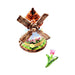 Painted details on the Windmill with Tulip Limoges box, French art in miniature