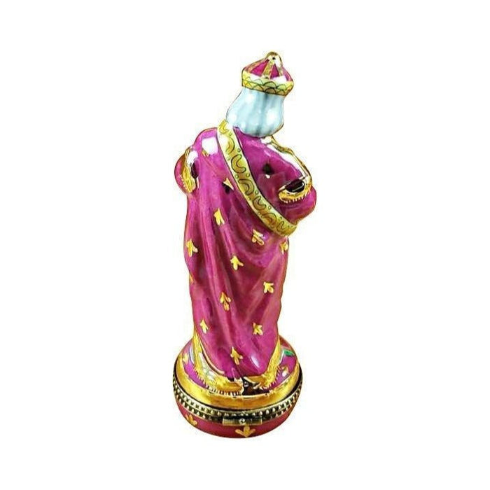 Fine French craftsmanship on the Wiseman Red Coat Limoges box, painted by hand