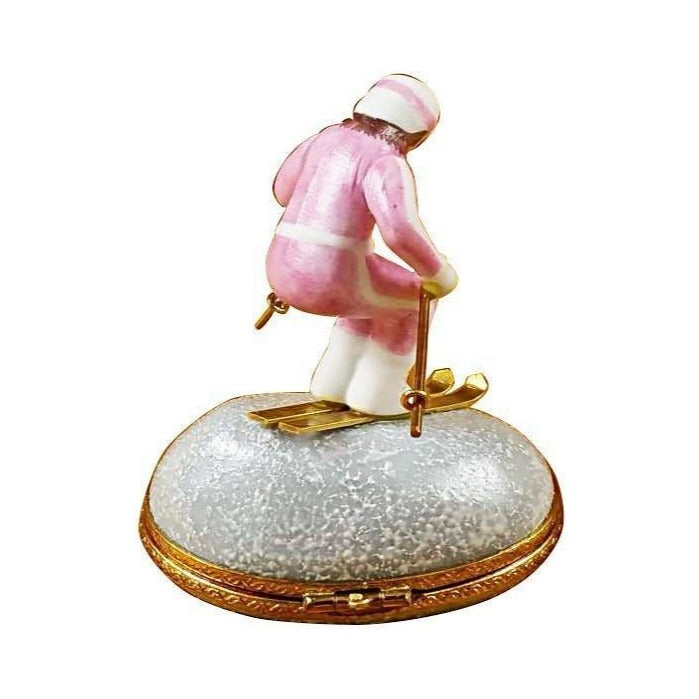 The Woman Skier on Mountain, a Limoges keepsake with true French charm