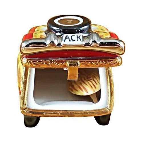 Collectible Woodie with Surf Board Limoges box with artisan brushwork