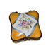Yellow Floral Limoges Box for Elegant Decor Porcelain Limoges Square French Trinket Box