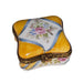 Yellow Floral Limoges Box for Elegant Decor Porcelain Limoges Square French Trinket Box