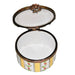 Yellow Floral Limoges Box for Home Decor Porcelain Limoges Round French Trinket Box
