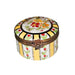 Yellow Floral Limoges Box for Home Decor Porcelain Limoges Round French Trinket Box
