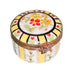 Yellow Floral Limoges Box for Home Decor Porcelain Limoges Round French Trinket Box
