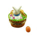 3 Rabbits in a Basket with Removable Limoges Porcelain Egg Trinket Box - Limoges Box Boutique