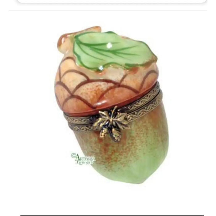 Acorn Limoges Box for Nature Lovers Porcelain Limoges FRUIT NUT French Trinket Box
