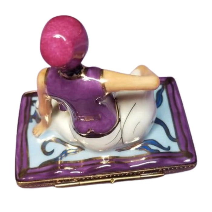 Aladdin Magic Carpet Collectible Porcelain Limoges baby Fairy Tale myth French Trinket Box