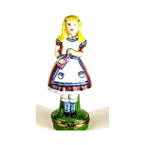 Fine French craftsmanship on the Alice in Wonderland Limoges box, painted by hand