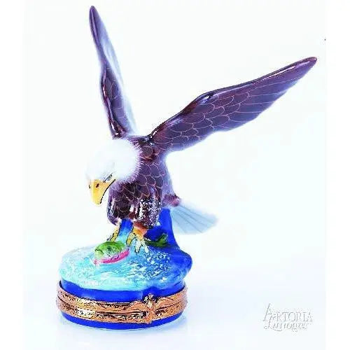 American Bald Eagle Box for Bird Lovers Porcelain Limoges bird united states patriotic French Trinket Box