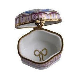 Fine French craftsmanship on the Odd Shape 4 Perfume Bottles Limoges box, painted by hand
