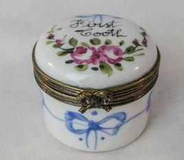 Baby Tooth Round Limoges Box Figurine - Limoges Box Boutique
