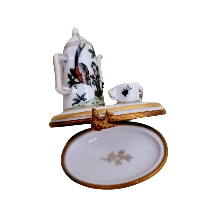 Birds White Limoges Tea Set for Collectors Porcelain Limoges China French Trinket Box