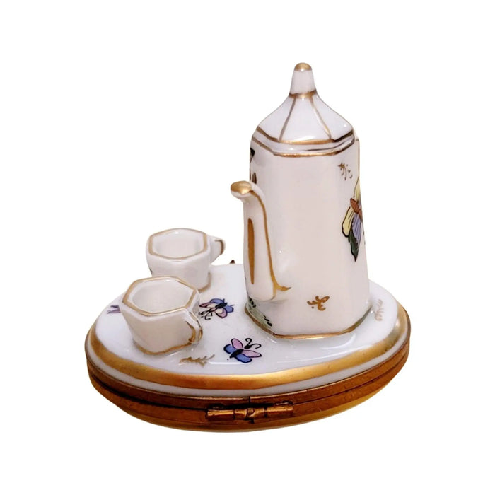 Birds White Limoges Tea Set for Collectors Porcelain Limoges China French Trinket Box