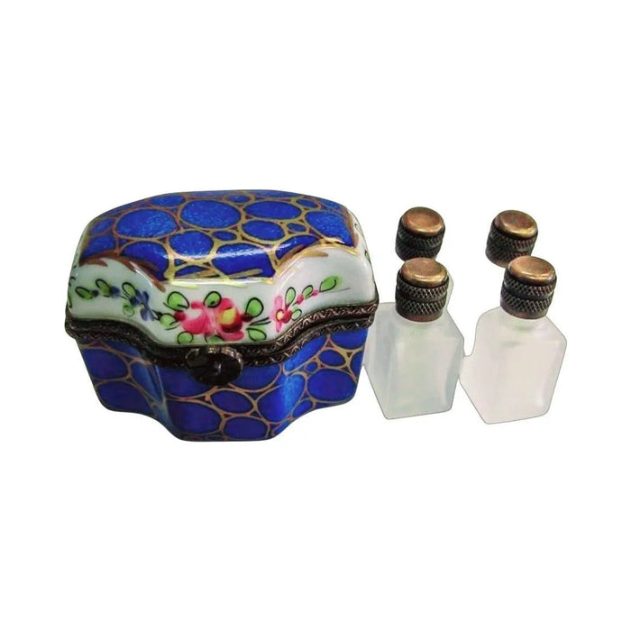 Authentic Blue 4 Perfume Limoges box, hand-painted in France, from Limoges Boutique