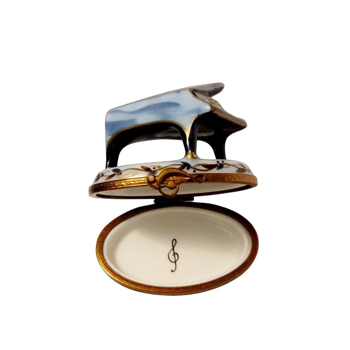 Blue Piano Treasure for Music Lovers Porcelain Limoges music French Trinket Box