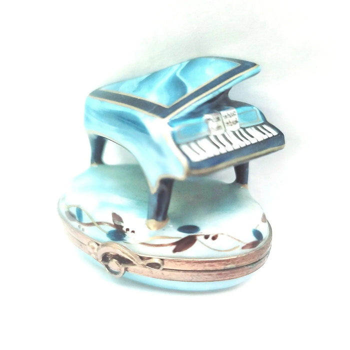 Blue Piano Treasure for Music Lovers Porcelain Limoges music French Trinket Box